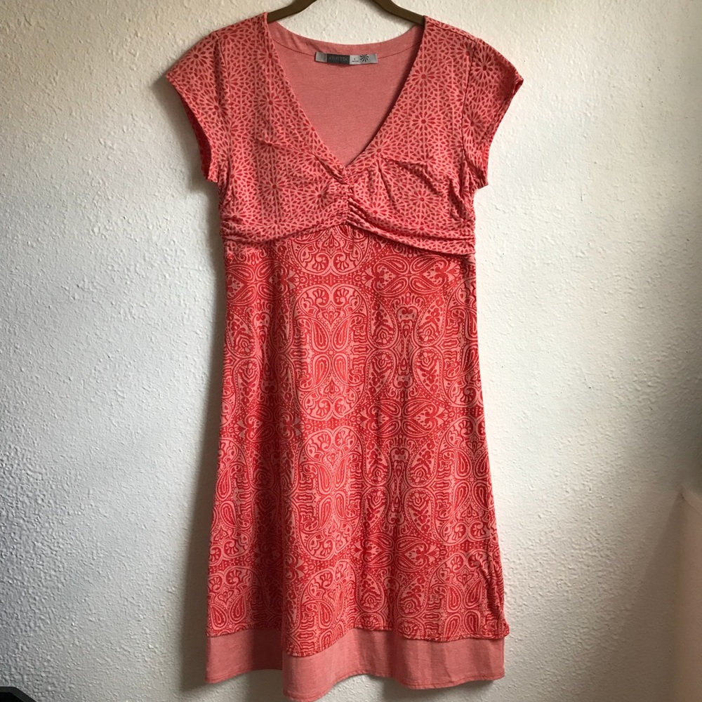 Athleta jersey paisley Orange dress